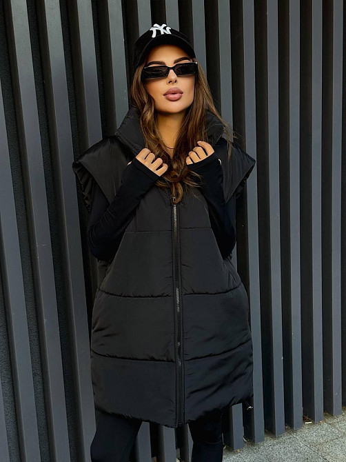 Жіноча стильна оверсайз-дута жилетка плащьовка Еммі Одеса - фото 9