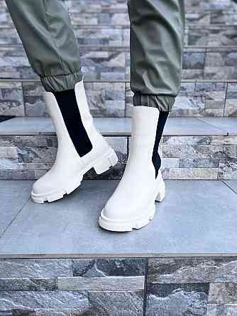 Женские черевики GREMMY бежевые натуральная кожа высота 20 см размер 36-38 (4321) Коломыя