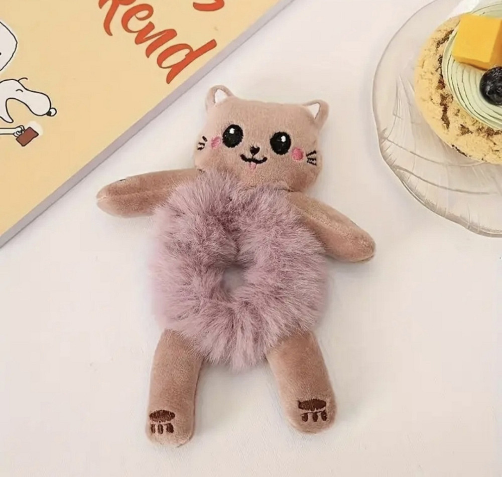 Плюшеві гумки для волосся у вигляді тварин Рожевий Сміла - фото 1