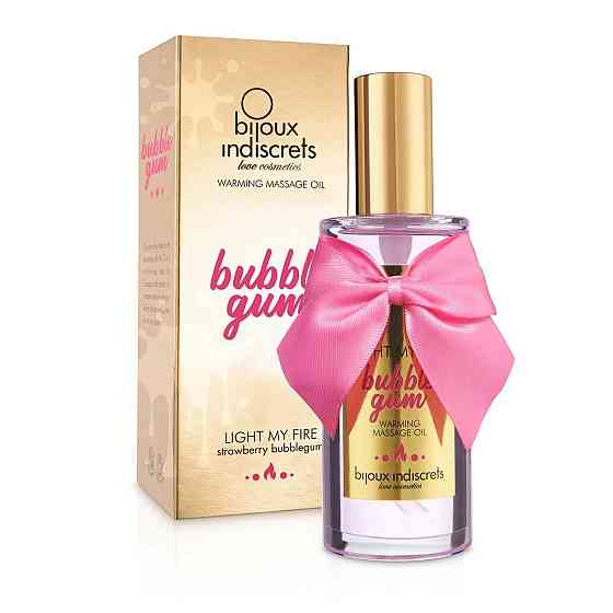 Розігрівальна олія Bijoux Indiscrets Light my Fire – Strawberry Bubblegum (100 мл) Sex Aura Київ