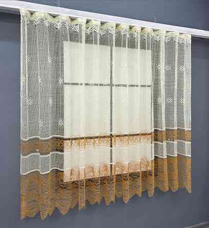 Тюль сітка висотою 1,5м "Juli", колір молочний з коричневим 612т Київ