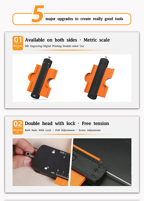 Контурний шаблон 6 дюймів, лінійний шаблон, вимірювач контуру, (98745647) Київ - фото 5