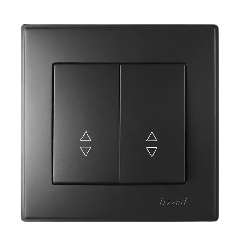 LESYA антрацит Вимикач внутрішній прохідний 2кл Лезард Житомир