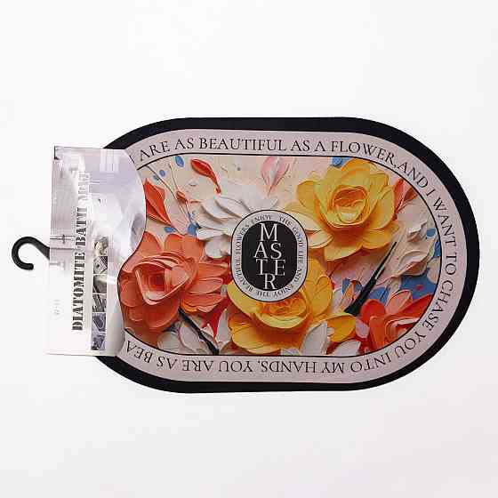 Диатомитовый 3d коврик для овальный дома Beautiful Flowers 38×58 (см) влаговпитывающий коврик для кухни ванны и туалета HP-42-55 Киев