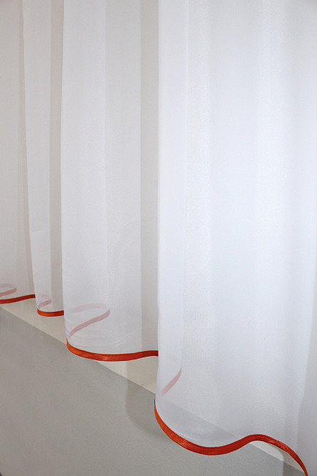 Кухонная гардина VR-Textil № 036к арка белый с оранжевым 280х170 см (52-0466) Киев - изображение 5