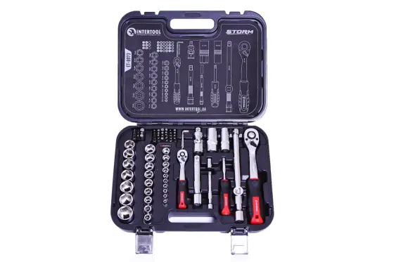 Набір голівок і насадок 73 ед. Intertool Storm 1/2, 1/4 Вінниця