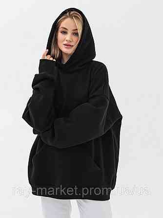 Худи оверсайз утепленное RAY OVERSIZE женское черное (U0404W-Black) 2XL-3XL Киев