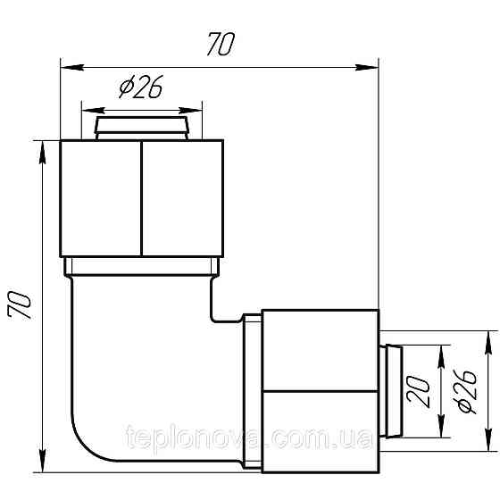 Уголок промежуточный APE 751 L 26x26 ITALY Черновцы