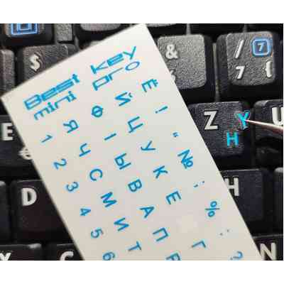 Наклейка на клавіатуру BestKey mini Pro 3,5х3мм, прозора основа, 70, синій (BKmPRO/BluTr/052) Вінниця