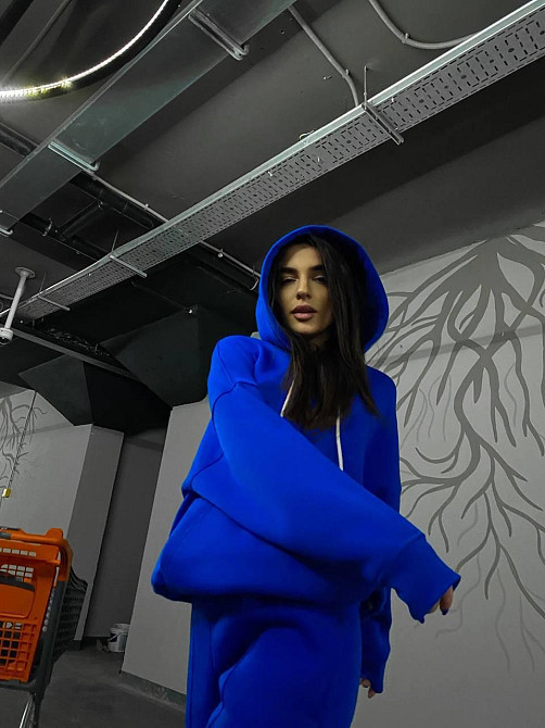 Жіночий костюм утеплений: худі та штани турецькі тринитка на флісі Електрик, 42/44 Одеса - фото 1