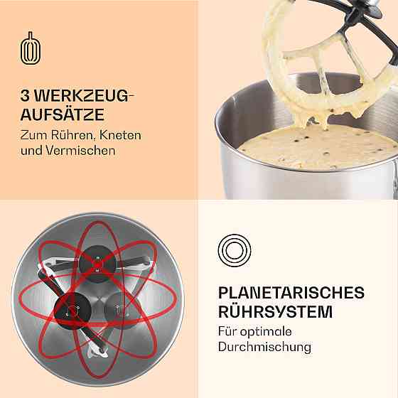 Кухонний комбайн Bella 2000 Вт/2,7 л.с., 5 л, неіржавка сталь, не містить BPA, білий (Німеччина, читати Рівне