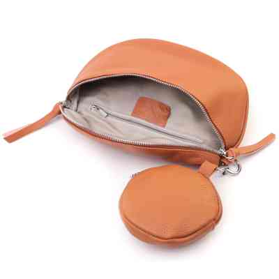 Сумка Vintage Кожаная женская через плечо с мини кошельком Рыжая (22665) Винница