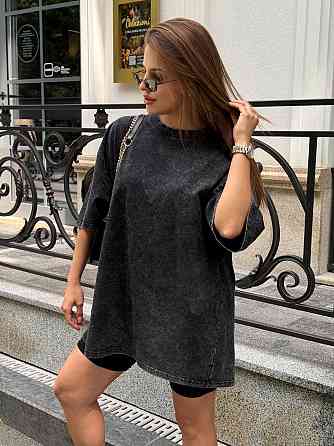 Велосипедки та футболка варенка тай дай оверсайз Чорний XL-2XL Харків