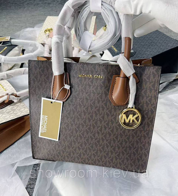 Жіноча сумка на плече Michael Kors Mercer brown LUX Київ - фото 1