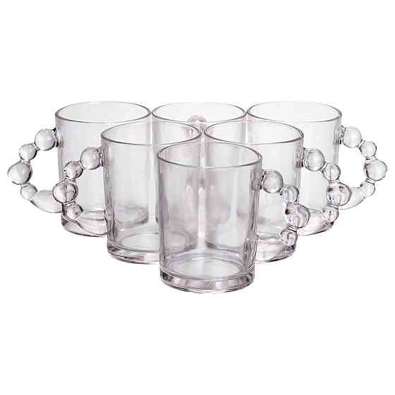 Набір чашок 6 шт для чаю та кави по 350 (мл) кружки скляні Прозорі HP-19-ZD-1 Коломия