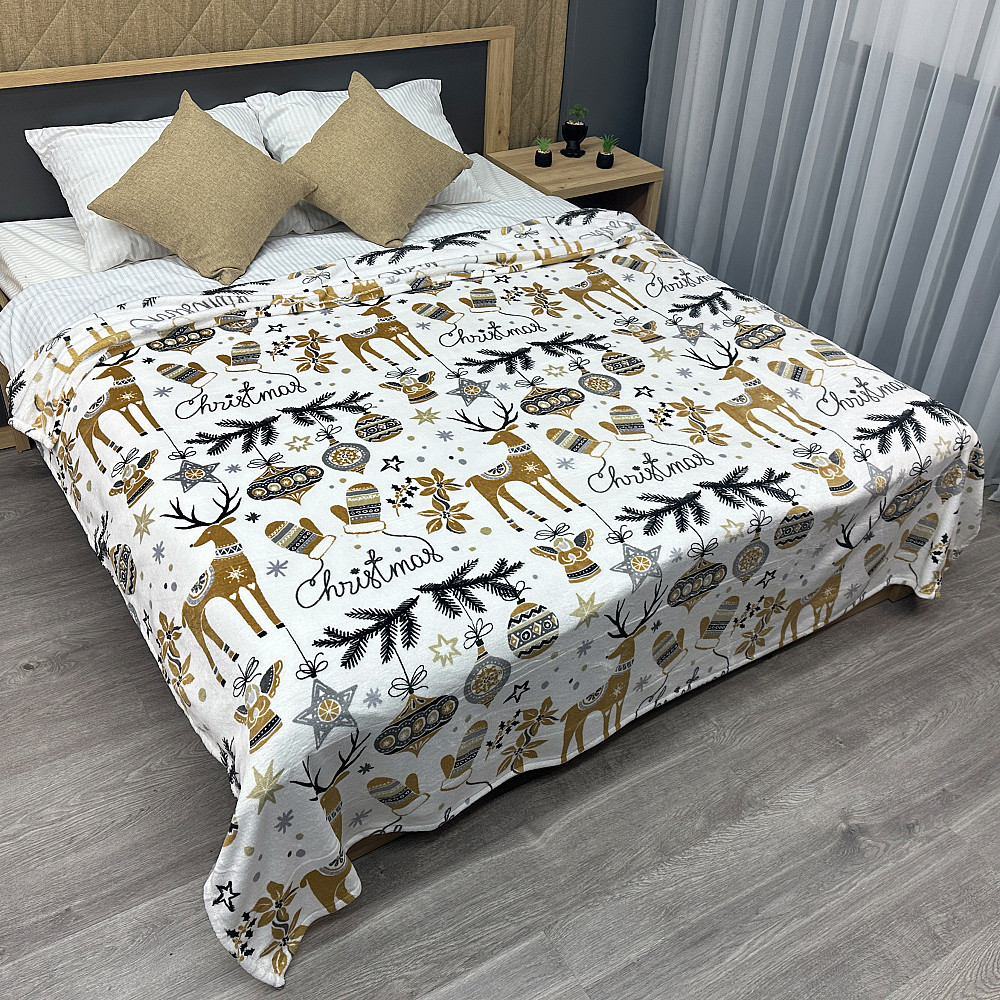 Плед-покривало Decorator WellSoft 150х210 см з різдвяним принтом Різнобарвний (87-178) Київ - фото 1