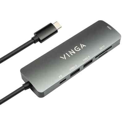 Концентратор Vinga USB Type-C 3.1 to HDMI+USB3.0+USB 2.0+SD/microSD+PD 6in1 (VHC6) Вінниця