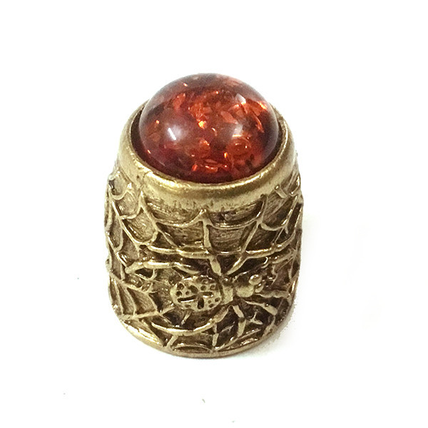 Наперсток колекційний з бронзи та бурштину Павук Київ - фото 1