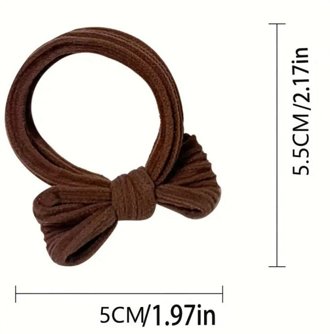Набор резинок для волос с бантом – 10 шт, мягкие эластичные аксессуары Киев - изображение 3
