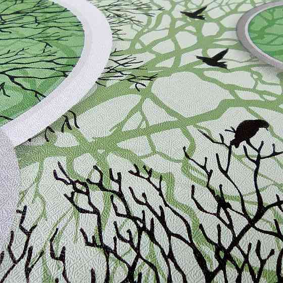 Пленка на самоклейке на бумажной основе 0,45х10м х 0,07мм Чёрные и зелёные деревья SW-00002440 Киев