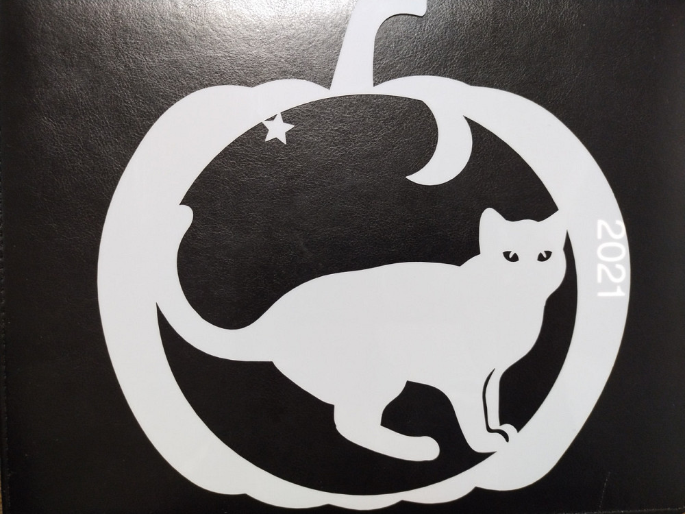 Трафарет на Хэллоуин Кот 20 на 16 см серый Киев - изображение 1