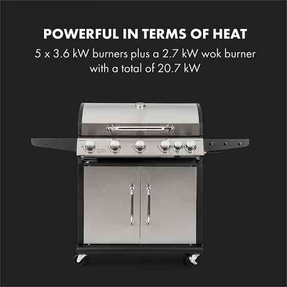 Газовый гриль Tomahawk 5x3,6 кВт + горелка 2,7 кВт 80x43,5 см гриль из нержавеющей стали (Германия, читать Ровно