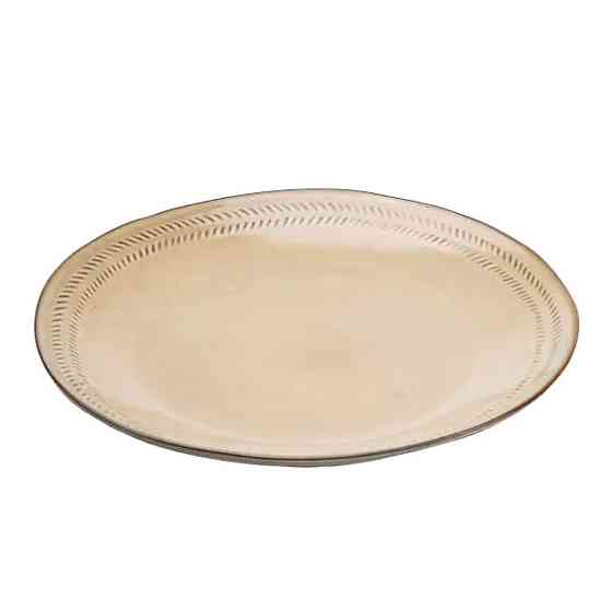 Тарелка сервировочная круглая фарфоровая 27.5 см бежевая HP23377 Киев