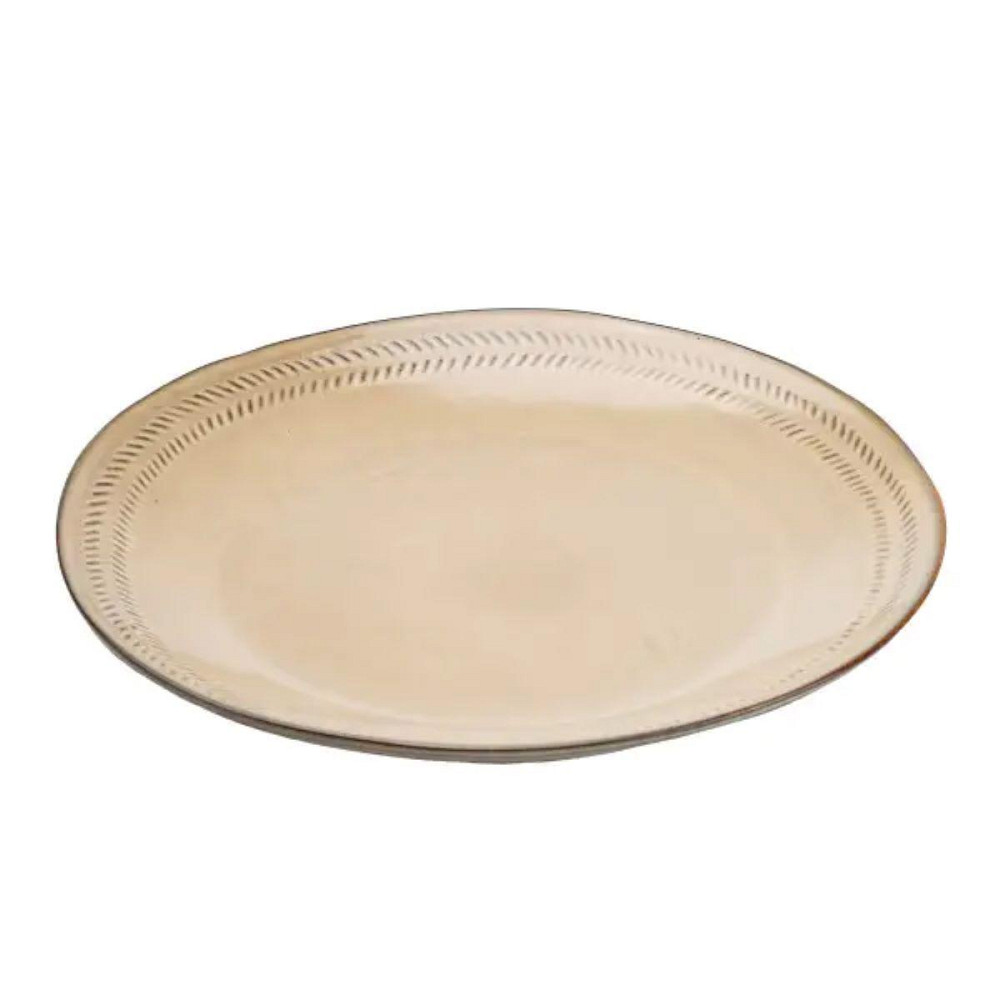 Тарелка сервировочная круглая фарфоровая 27.5 см бежевая HP23377 Киев - изображение 3