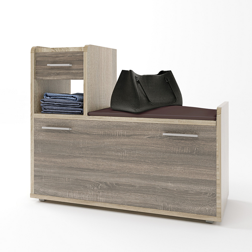 Тумба для обуви Эверест Тандем (левая) сонома + трюфель (DTM-2648) Львов - изображение 1