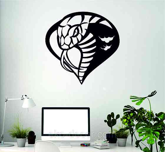 Декоративне настінне Панно «Кобра», Декор на стіну 90*90 см, Чорний Київ