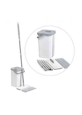 Набір "Максі" швабра-полотер, телескопічна ручка, мікрофібра + відро з віджимом 12л Харків