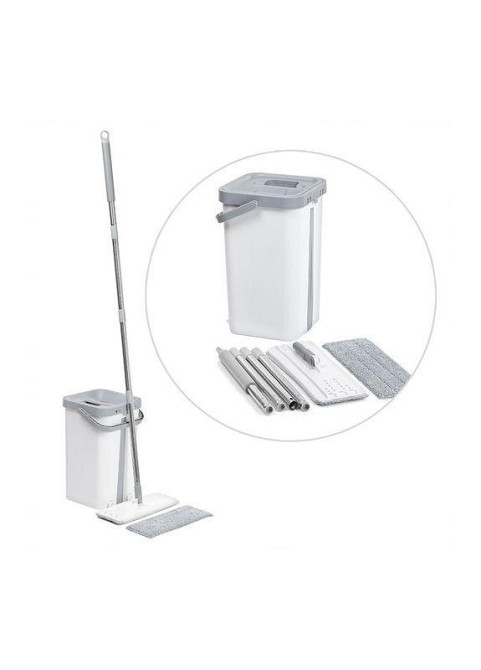 Набір "Максі" швабра-полотер, телескопічна ручка, мікрофібра + відро з віджимом 12л Харків - фото 3