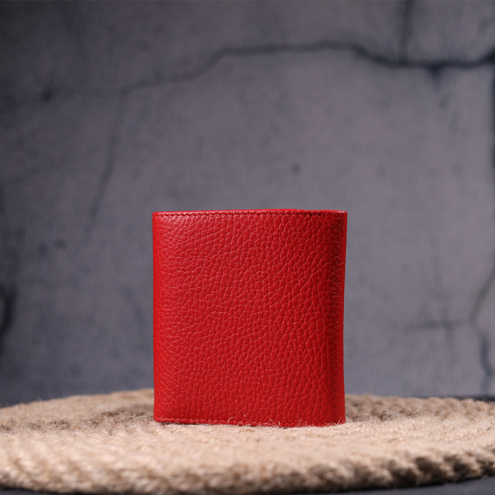 Женский небольшой кошелек с монетницей из натуральной кожи KARYA 21380 Красный Киев - изображение 10