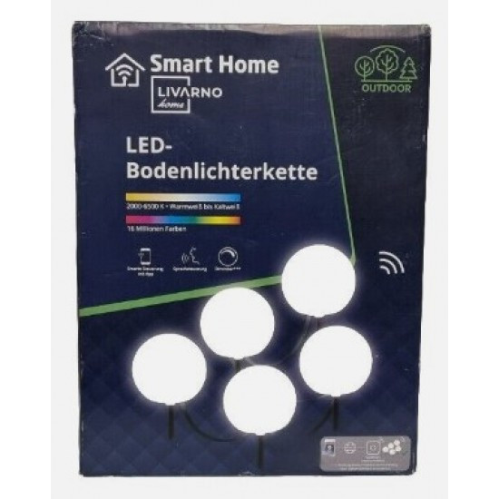 Підлогова LED гірлянда Livarno Home Zigbee 3.0, 5 RGB+CCT світильників, Wi-Fi Smart, IP44, Google Assistant Київ - фото 1
