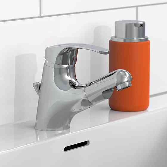 Змішувач для раковини EISL NI075TCO з висувним душем для ванни для миття волосся одноважільний зі зливним краном Vico_Chrome Дніпро