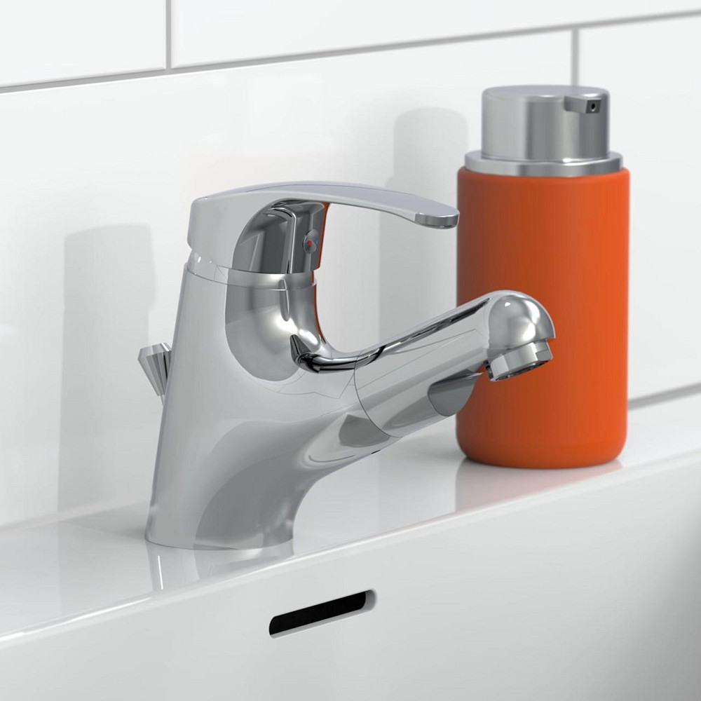 Змішувач для раковини EISL NI075TCO з висувним душем для ванни для миття волосся одноважільний зі зливним краном Vico_Chrome Дніпро - фото 2