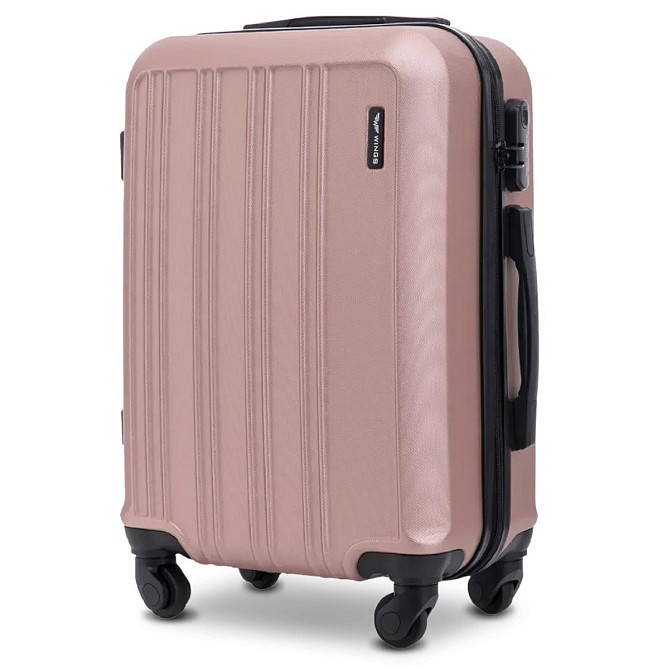 Валіза пластикова WINGS HRR01 мала 55 см золотисто-рожева Київ - фото 1