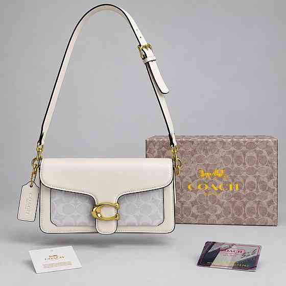 Женская брендовая сумка кроссбоди Coach Tabby Shoulder white Lux Киев