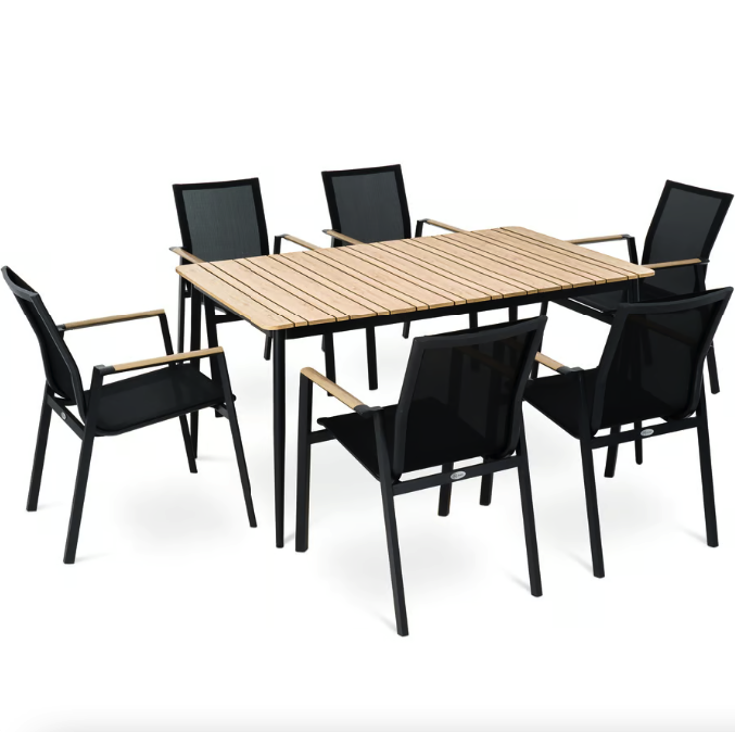 Комплект садових меблів Di Volio Brivio 6+1 чорний/бежевий Киев - изображение 8