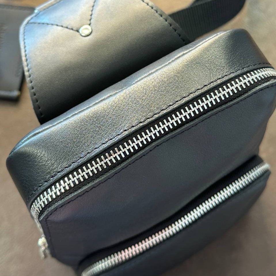 Сумка Гладкий Слинг Yozone через плечо мужская,  сумка мессенджер с широким ремешком 29х19х6 смMasterSem Киев - изображение 2