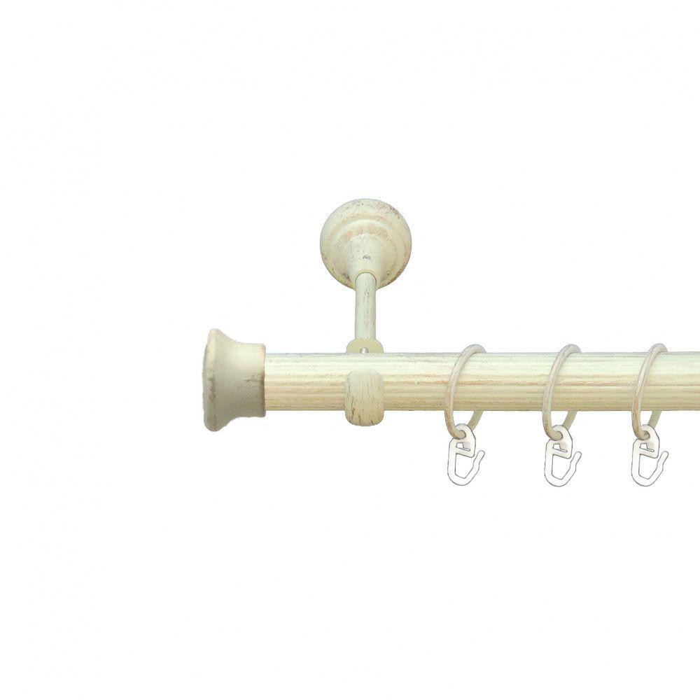 Карниз Orvit Дуо металевий однорядний відкритий рифлена труба кільце металеве Біле Золото 25 мм 300 см Львов - изображение 1