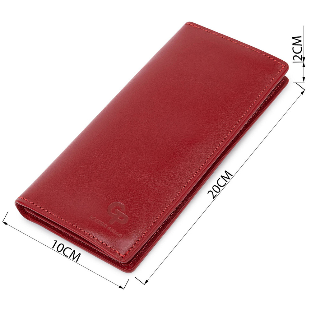 Вертикальне жіноче портмоне GRANDE PELLE 11555 Червоний Київ - фото 9