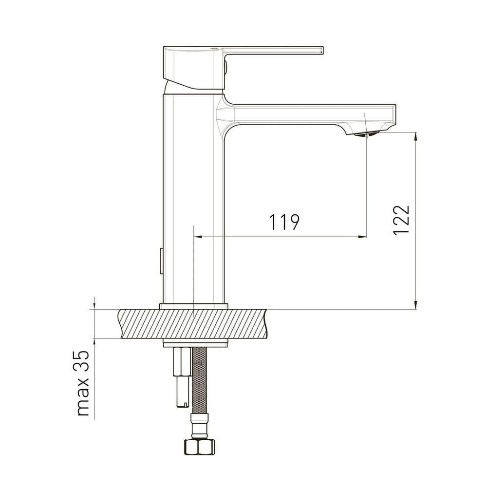 Змішувач для раковини Volle SOTA de la noche чорний/матовий 1538.010104 Київ - фото 2