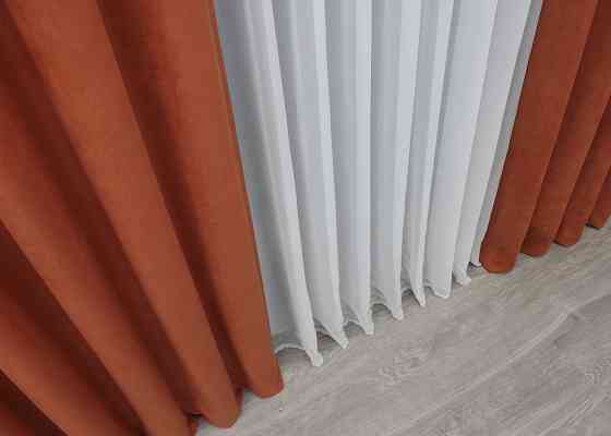 Шторная ткань нубук однотонный, Турция, цвет терракотовый 1512ш Киев