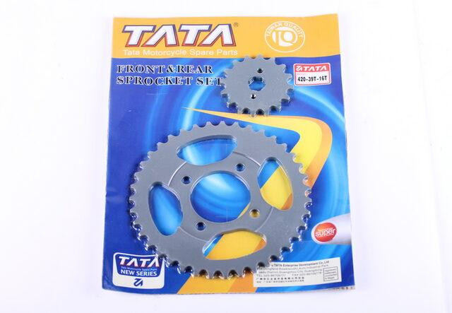 Звезда, пара: задняя + передняя 39Т/16Т - 420Н мопед Дельта Мукачево - изображение 1