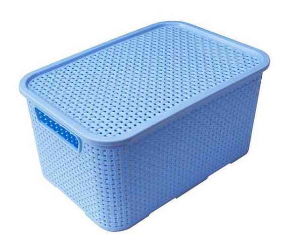 Корзина с крышкой и ручками Ротанг №3 (цвета в ассортименте) Харьков