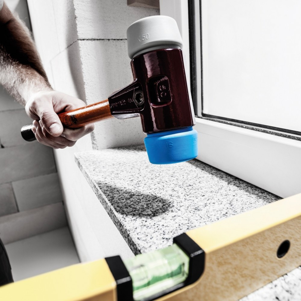 Молоток HALDER Simplex 3013 насадки із синього і сірого поліуретану Одеса - фото 2