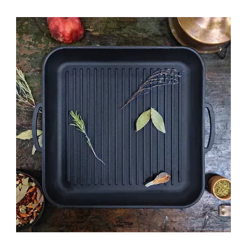 Сковорідка-гриль 35*35*4см чавунна лита Т309 Майстерня Житомир - фото 4