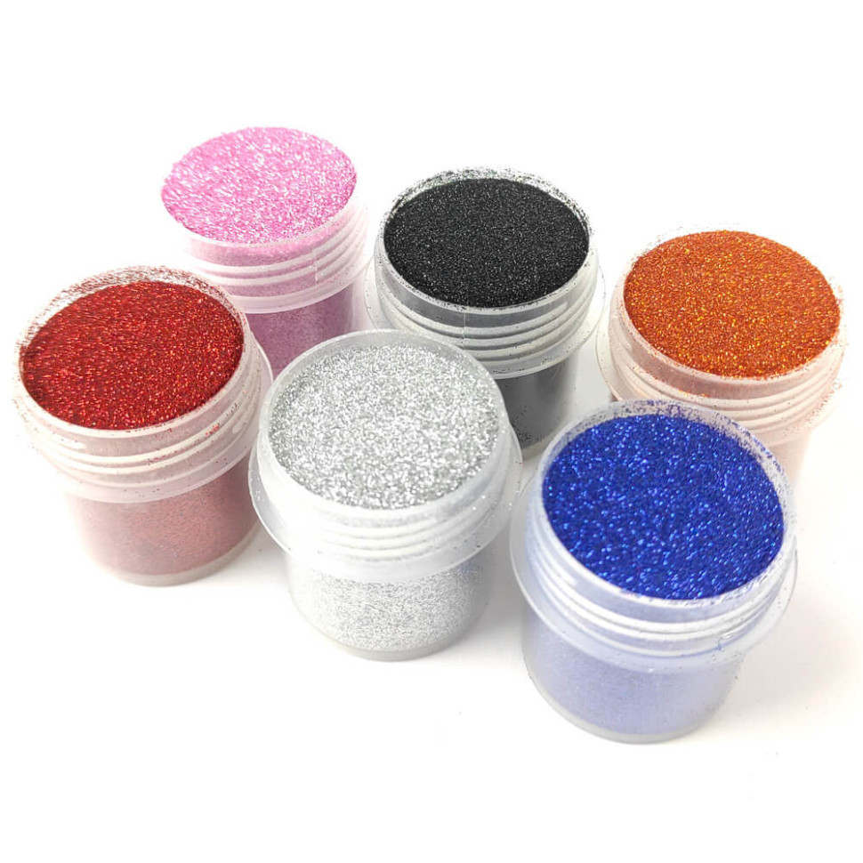 Набор глиттера для био-тату «№1 Большой» glitter-set-big-6x-1, 6 цветов по 12 мл Винница - изображение 2