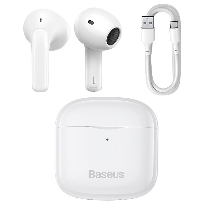 Бездротові Bluetooth навушники Baseus Bowie E3 TWS з вбудованим мікрофоном NGTW080002 (Білі) Миколаїв - фото 6